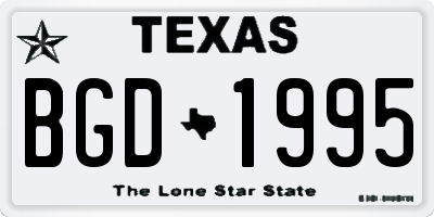 TX license plate BGD1995