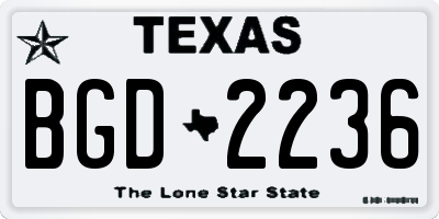 TX license plate BGD2236