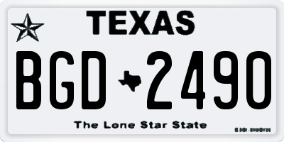 TX license plate BGD2490