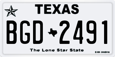 TX license plate BGD2491