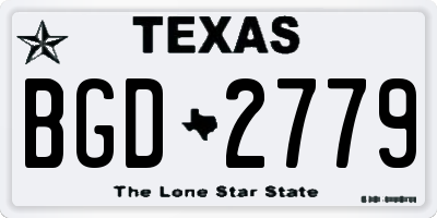 TX license plate BGD2779