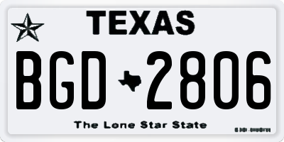 TX license plate BGD2806