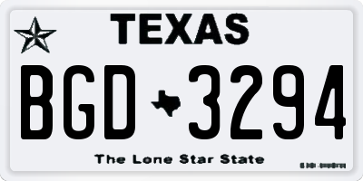 TX license plate BGD3294