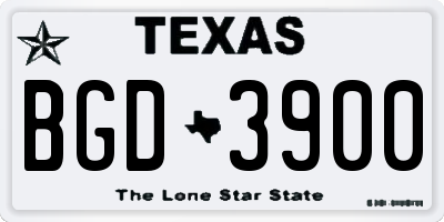 TX license plate BGD3900