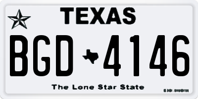 TX license plate BGD4146