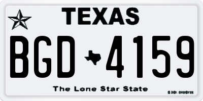 TX license plate BGD4159