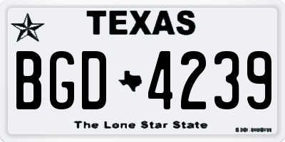 TX license plate BGD4239