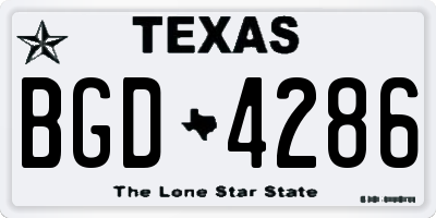 TX license plate BGD4286