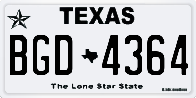 TX license plate BGD4364