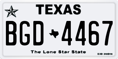 TX license plate BGD4467