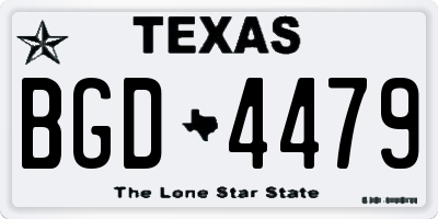 TX license plate BGD4479