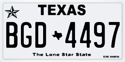 TX license plate BGD4497