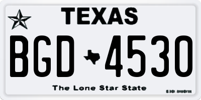 TX license plate BGD4530