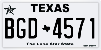 TX license plate BGD4571