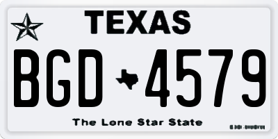 TX license plate BGD4579