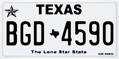 TX license plate BGD4590