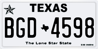 TX license plate BGD4598