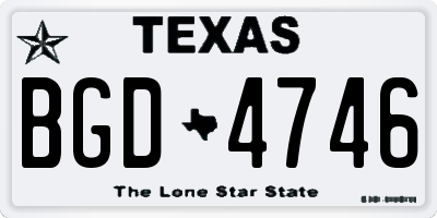 TX license plate BGD4746