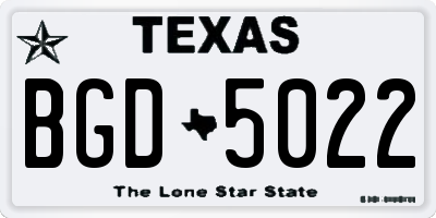 TX license plate BGD5022