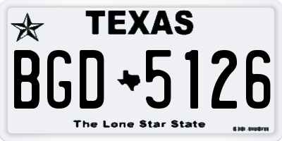 TX license plate BGD5126