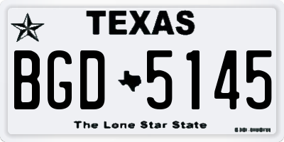 TX license plate BGD5145
