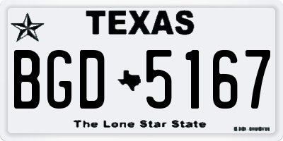 TX license plate BGD5167