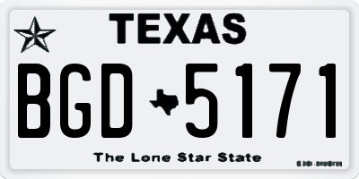 TX license plate BGD5171