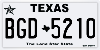TX license plate BGD5210