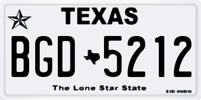 TX license plate BGD5212