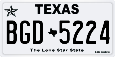 TX license plate BGD5224