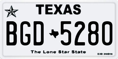 TX license plate BGD5280
