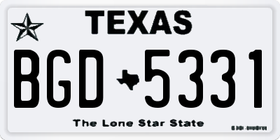 TX license plate BGD5331