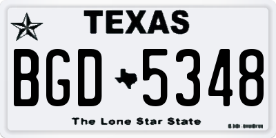 TX license plate BGD5348