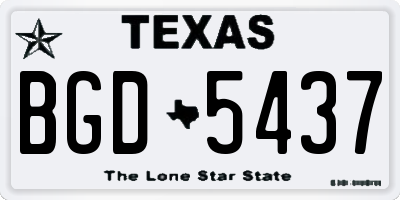 TX license plate BGD5437