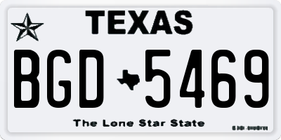 TX license plate BGD5469
