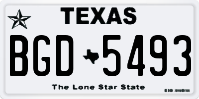 TX license plate BGD5493