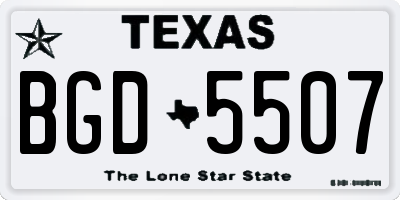 TX license plate BGD5507