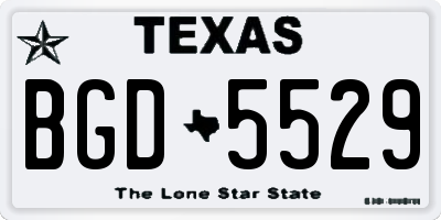 TX license plate BGD5529
