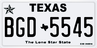 TX license plate BGD5545