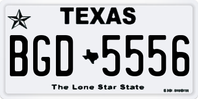 TX license plate BGD5556