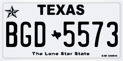 TX license plate BGD5573