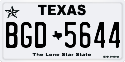 TX license plate BGD5644