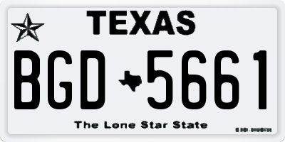 TX license plate BGD5661