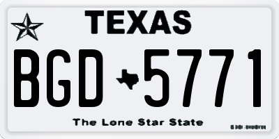 TX license plate BGD5771
