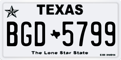 TX license plate BGD5799