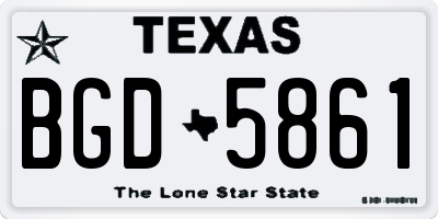 TX license plate BGD5861
