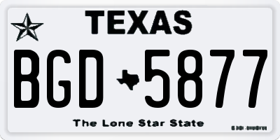TX license plate BGD5877