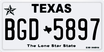 TX license plate BGD5897