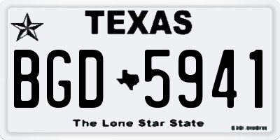 TX license plate BGD5941