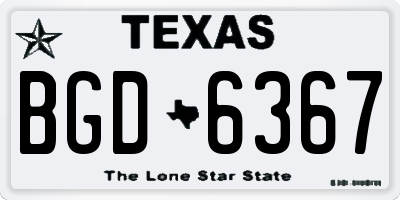 TX license plate BGD6367